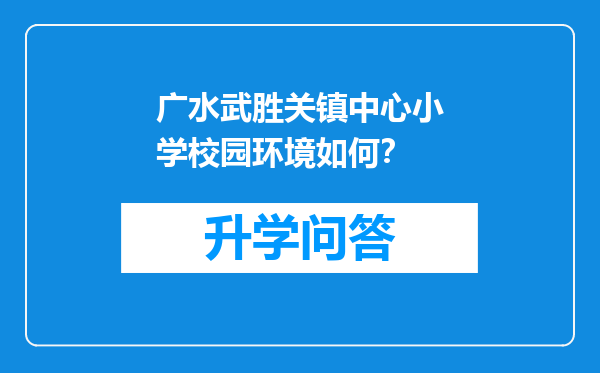 广水武胜关镇中心小学校园环境如何？
